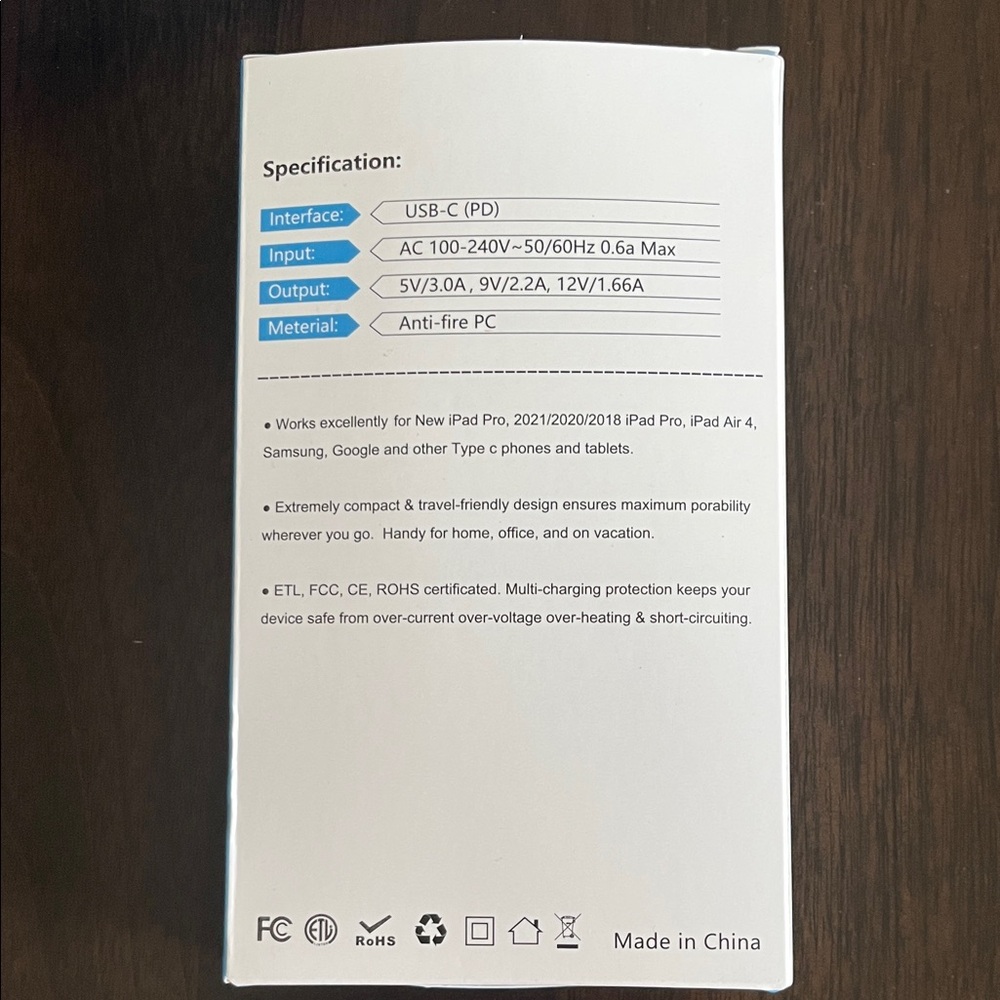 2 Sunrson 20W USB-C Fast Charger with 10ft Cable - Picture 3 of 7